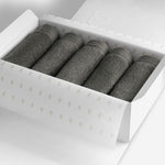 Dark grey organic cotton washcloth set.