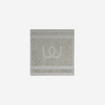Soft grey washcloth.