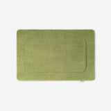 WATA VIVO Organic Cotton bath mat in mosstone green, 1300 GSM, top view, 60 x 90 cm.