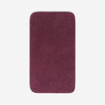 Top view of a purple organic cotton bath sheet with rounded corners, displayed flat on a white background.