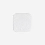 White organic cotton washcloth.