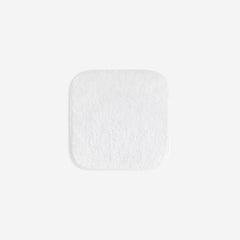White organic cotton washcloth.