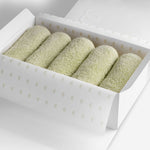 Light green organic cotton washcloth set.