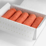 Orange organic cotton washcloth set.