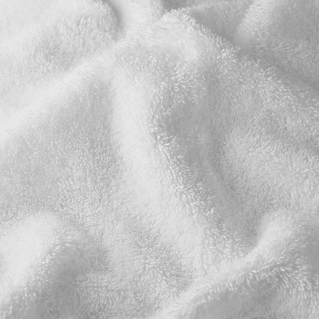 Close-up of textured white fabric